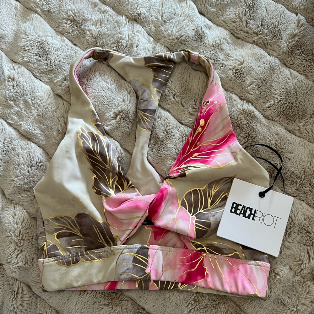 Beach Riot Floral Twist Top